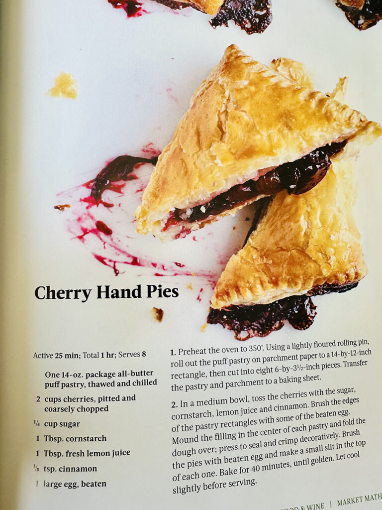 Clipped Magazine of Cherry Hand Pies recipe from Market Math